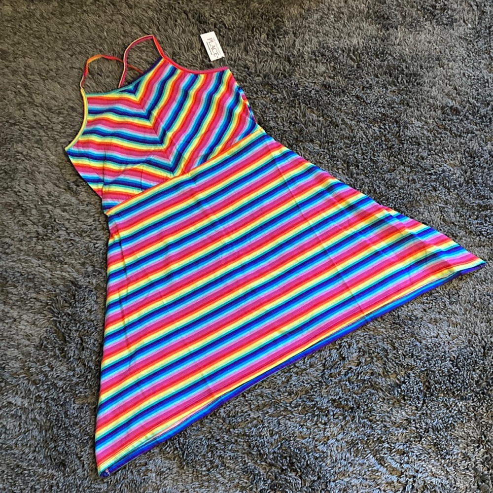 The Children’s Place Rainbow Striped Dress - size 14